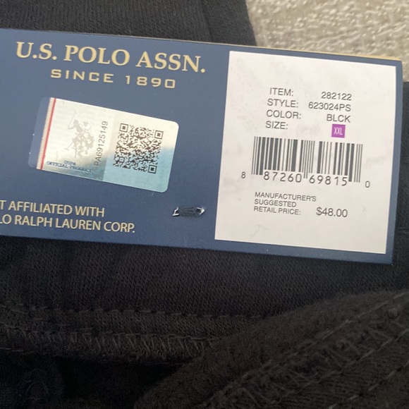 U.S. Polo Assn black jogger/Sweatpants Size XXL. NWT - Picture 10 of 10